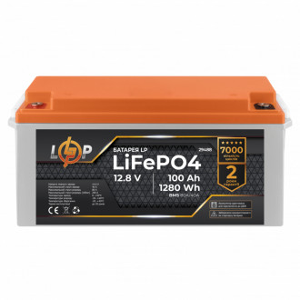 Акумулятор LP LiFePO4 12,8V - 100 Ah (1280Wh) (BMS 80A/40A) пластик для ИБП-[articul]