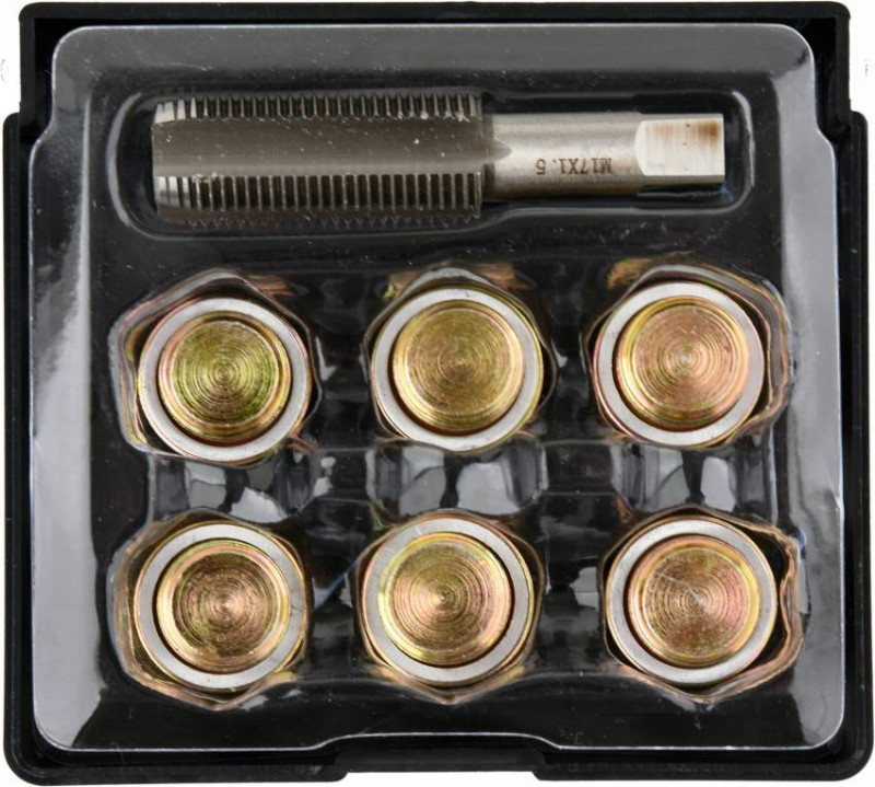 Набір для ремонту масляних пробок YATO: з алюмінієвими прокладками, різьблення - М17 х 1.5, 6 шт.-YT-17573