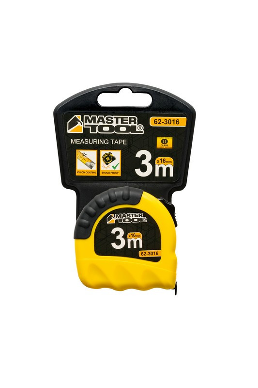 Рулетка MASTERTOOL "Shiftlock" 3 м 16 мм нейлонове покриття 62-3016-62-3016