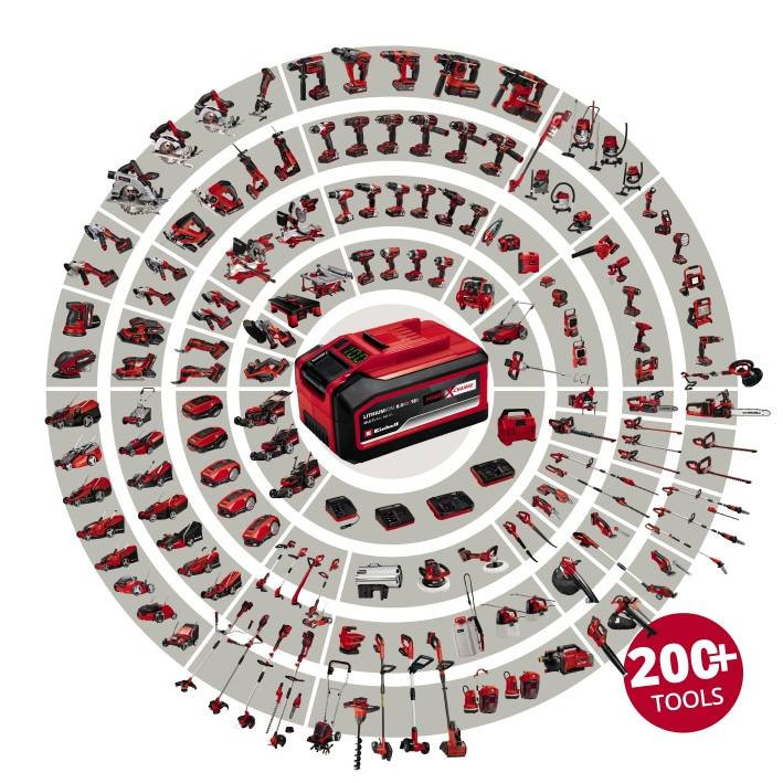 Машина шліф.кутова акумуляторна 18В Einhell 3А/год ЗУ, 125 мм, безщітковий двигун, плавний пуск, 8500 об/хв, акумулятори від 2.6 А/год AXXIO 3Ач ЗУ-20121428