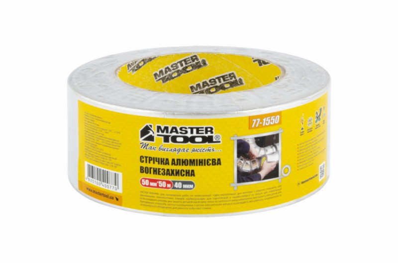Скотч алюмінієвий MASTERTOOL 50 мм 50 м 77-1550-77-1550
