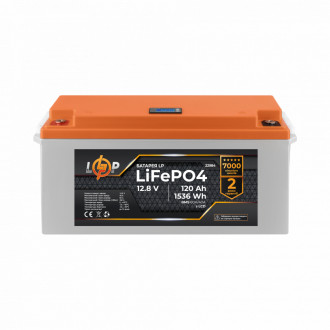 Акумулятор LP LiFePO4 12,8V - 120 Ah (1536Wh) (BMS 80A/40А) пластик LCD-[articul]