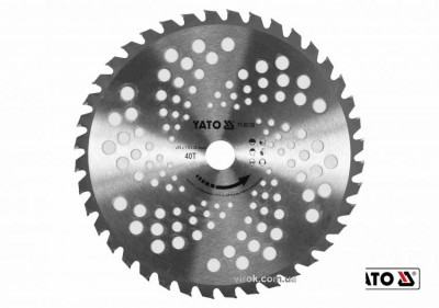 Ніж дисковий до газонокосарок YT-85001/YT-85003 YATO Ø255 x 25.4 мм 40 зубів-[articul]