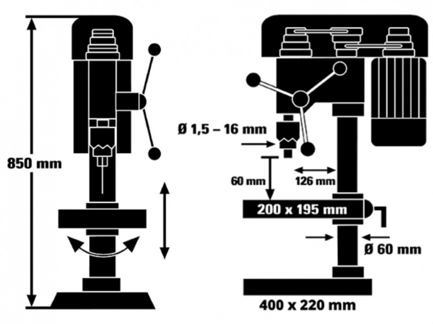 Верстат свердлильний Einhell TC-BD 630/1 (4520597)-