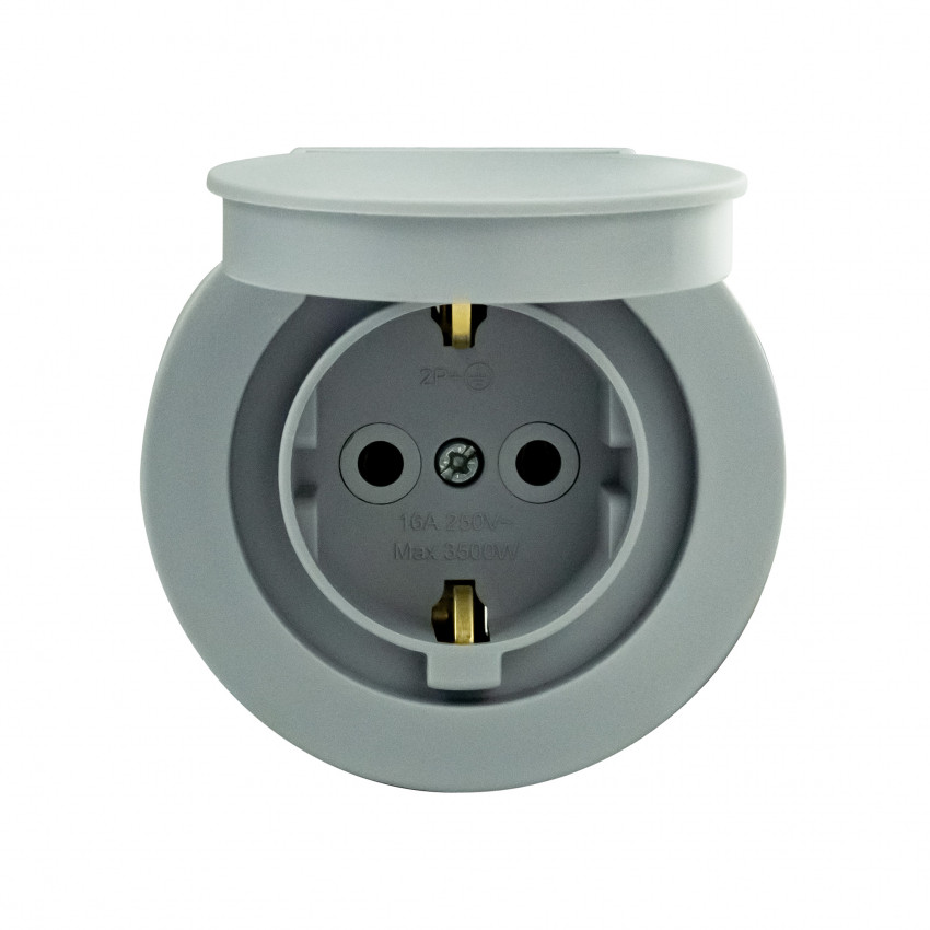 Розетка з заземленням з кришкою сіра xOne-406-240000-249