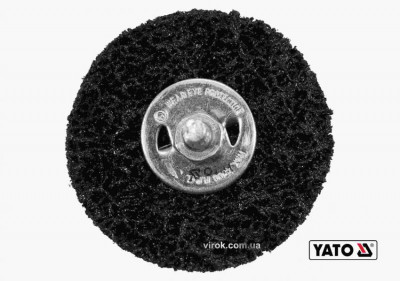 Щітка дискова з синтетичного волокна до дрилі YATO Ø75 мм 4500 об/хв зі шпинделем Ø6 мм