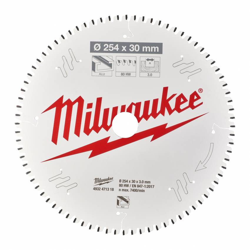 Диск пильний MILWAUKEE, Ø254/30мм, 80 зуб.-4932471318