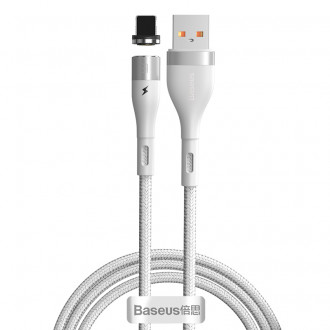 Кабель Baseus Zinc Magnetic USB 2.0 to Lightning 2.4A 1M Білий (CALXC-K02)-[articul]