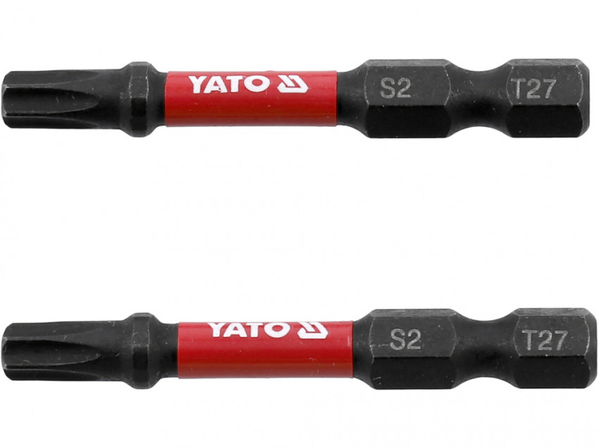 Насадка викруткова ударна YATO; "TORX" T27 х 50 мм. шпиндель 6-гран- 1/4", 2 шт.[10]-YT-78055