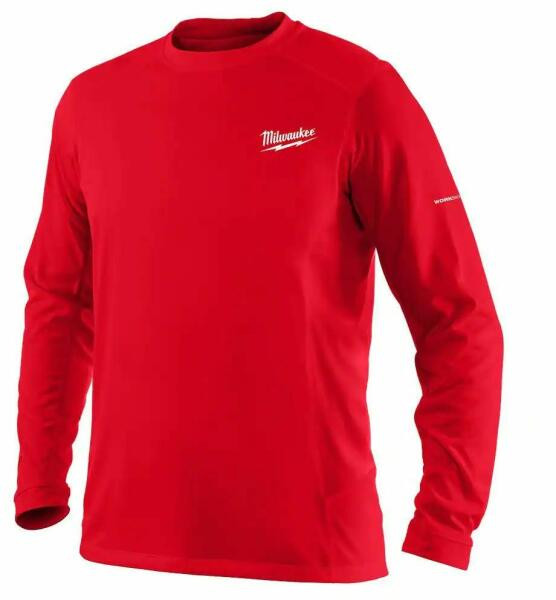 Футболка MILWAUKEE, WWLSRD-S дихаюча та довгим рукавом, червона, (розмір S)-4932493083