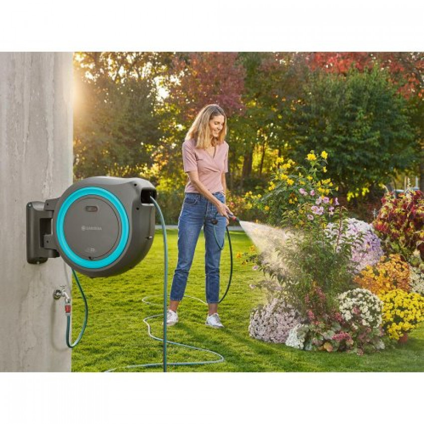 Котушка настінна Gardena RollUp XL бірюзова + набір для поливу 35 м-18630-20.000.00