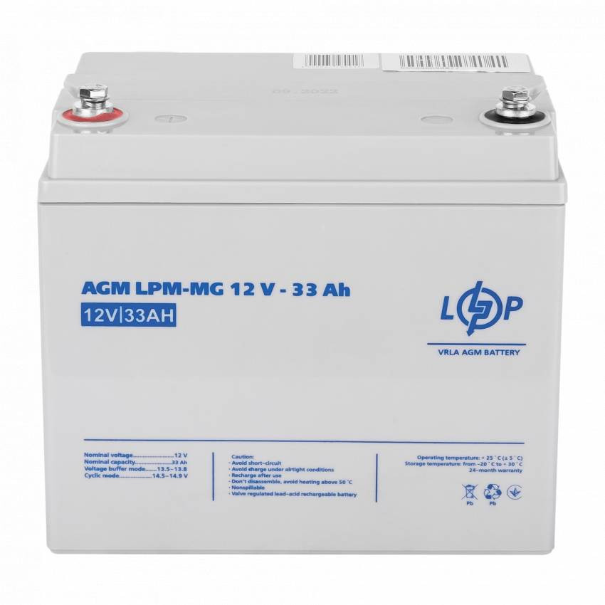 Акумулятор мультигелевий AGM LPM-MG 12V - 33 Ah для TESLA-