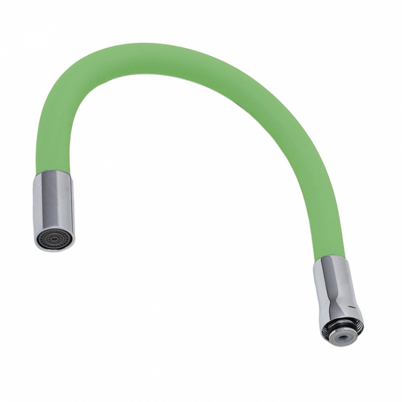 Вилив (гусак) 3/4" для кухні силіконовий зелений AQUATICA (XH-5241) (9793512)-9793512