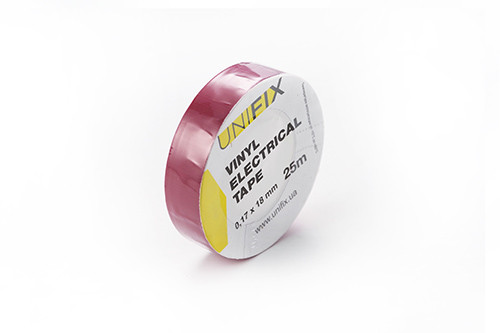 Ізоляцiйна стрiчка червона 0.17х18мм 25м (пачка, кратно 10шт) APRO-ETU-25R