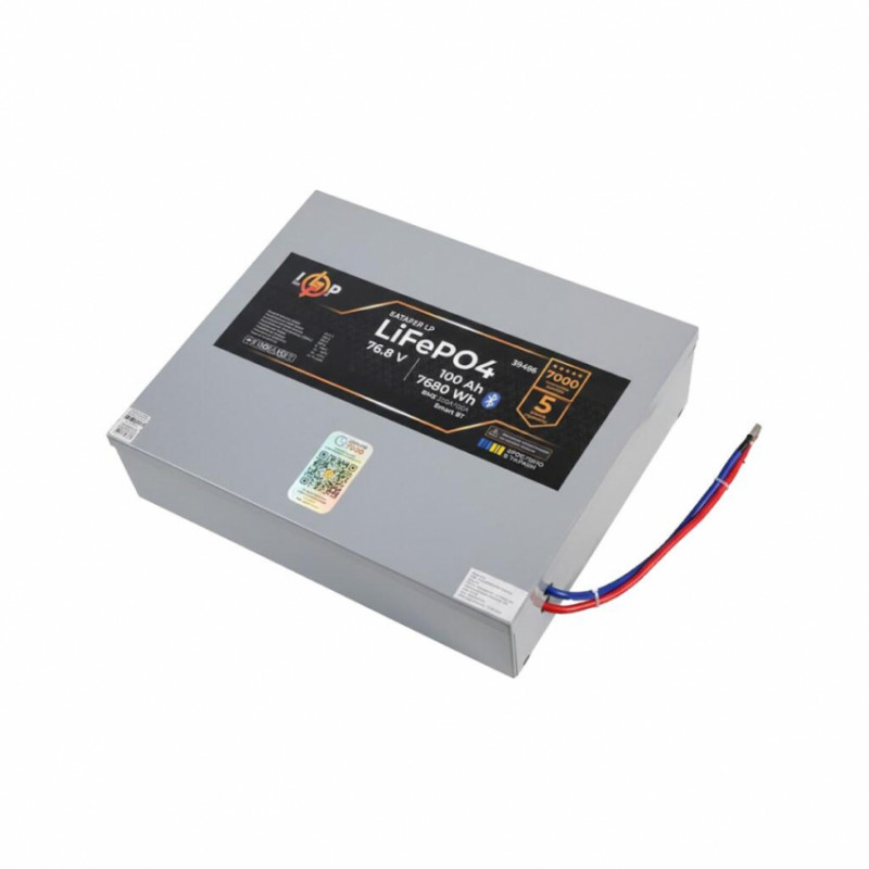 Акумулятор LP LiFePO4 76,8V - 100 Ah (7680Wh) (BMS 200A/100А) метал Smart BT heating-