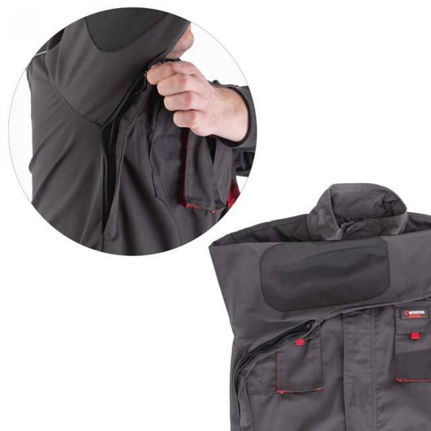 Куртка робоча, 80% поліестер / 20% бавовна, щільність 260 г/м², XL INTERTOOL SP-3004-SP-3004