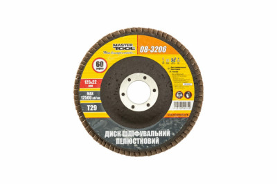 Диск шліфувальний пелюстковий конусний MASTERTOOL Т29 зерно 60 125х22 мм 08-3206