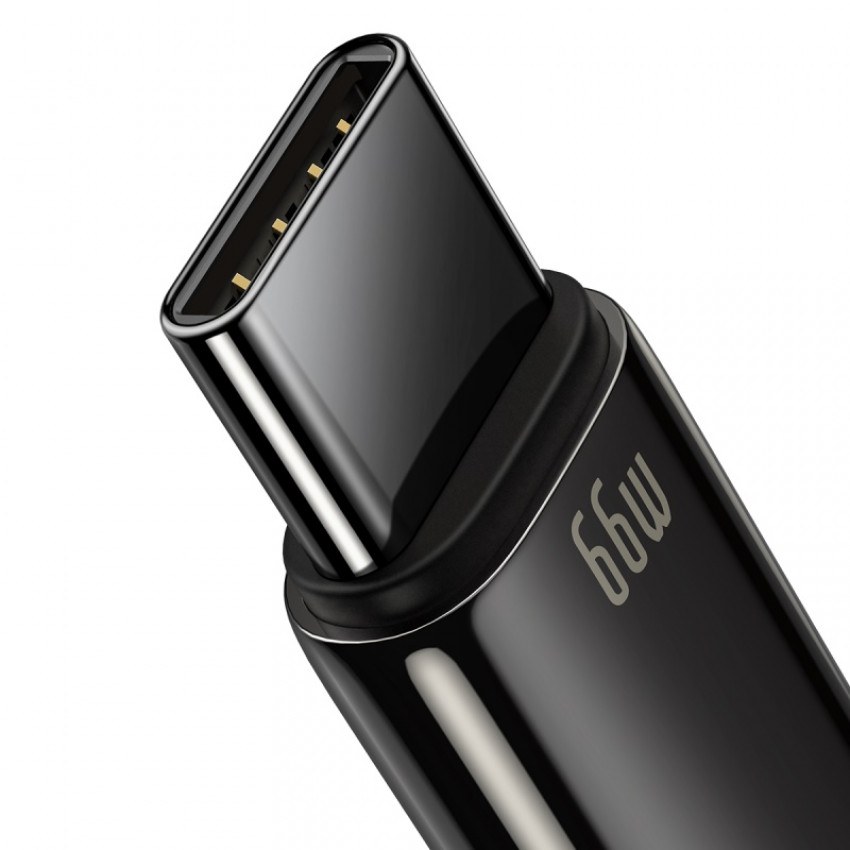 Кабель Baseus Tungsten Gold USB 2.0 to Type-C 66W 2M Чорний (CATWJ-C01)-