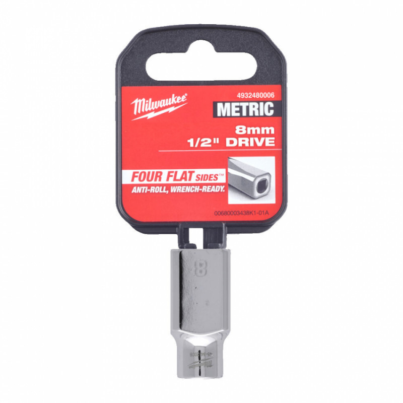 Головка торцева хромована ½” 6гр. MILWAUKEE, 8мм-4932480006