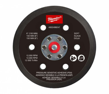 Підошва шліфувальна MILWAUKEE FROSBPHP150, Ø150мм, 6 отв. для M12 FROS (жорстка з PSA)-[articul]
