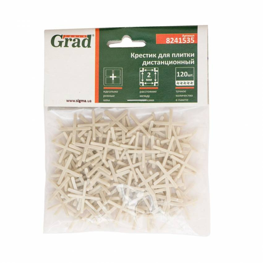 Хрестик дистанційний для плитки 2мм 120шт Grad (8241535)-8241535