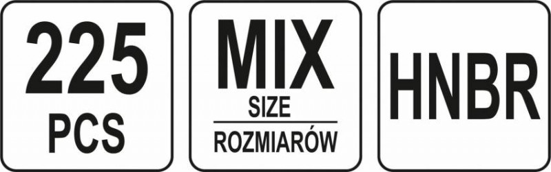 Набір гумових прокладок різних розмірів: з каучуку-HNBR, для систем кондиціювання, 225 шт.-YT-068791