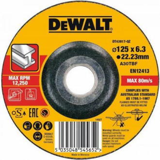 Коло шліфувальне 125 мм 6.3 мм DeWALT DT43917