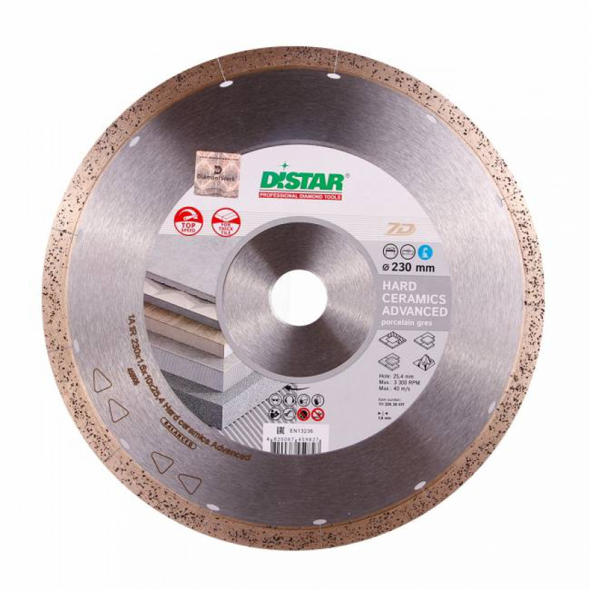 Круг алмазний вiдрiзний 1A1R 230x1,6/1,2x10x25,4 Hard ceramics Advanced-11120528017