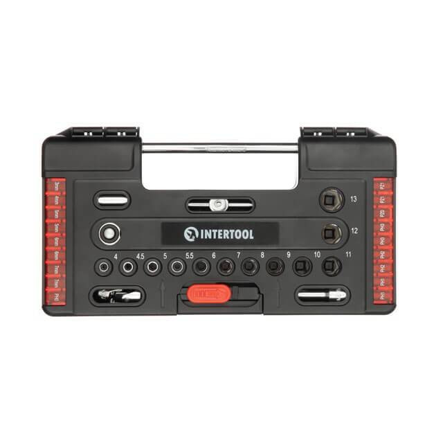 Набір викруткових насадок і головок з тріскачкою, 57 од., STORM INTERTOOL VT-3657-VT-3657