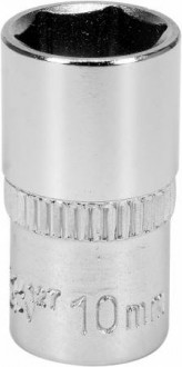 Головка торцева 6-гранна YATO: квадрат 1/4&quot;, М10, CrV [Блістер]-[articul]