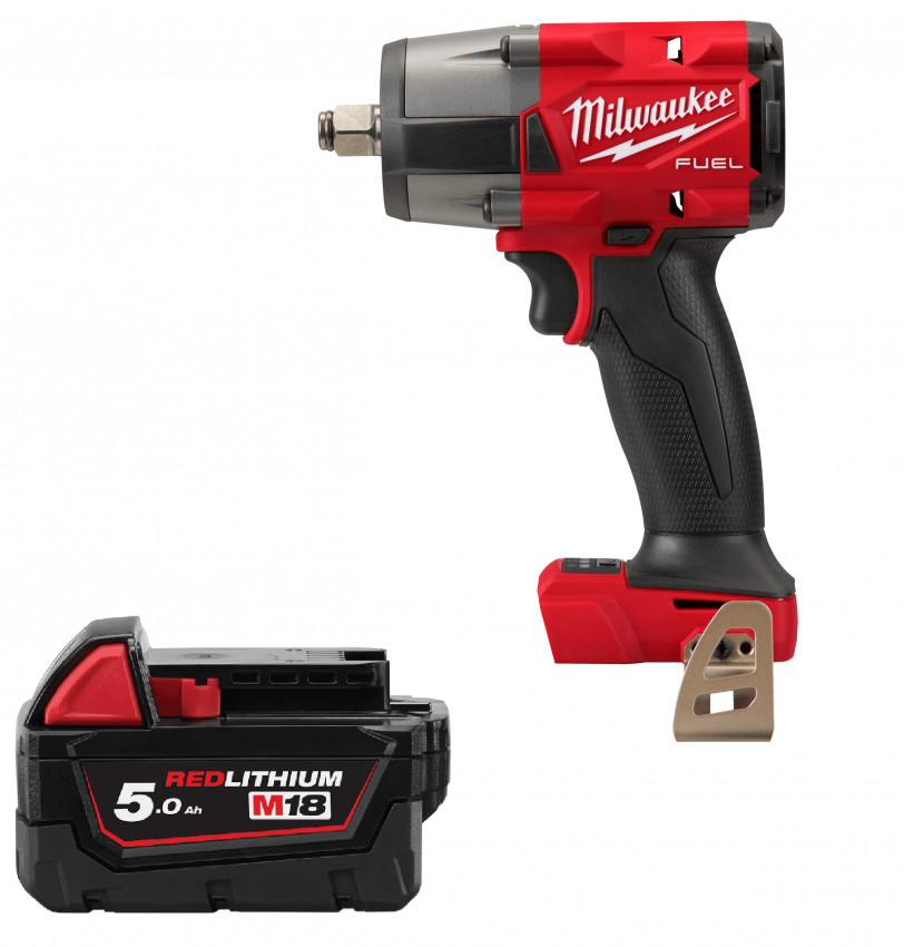 Гайковерт акумуляторний безщітковий MILWAUKEE 1/2" (881 Нм) M18 FMTIW2F12-0, з кільцем (каркас) + M18 B5 подарунок-4933498057/B5