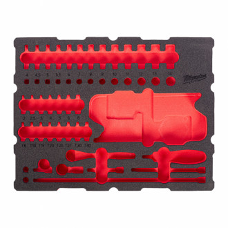 Ложемент для ящиків з полицями PACKOUT MILWAUKEE для головок хромованих, TORX і тріскачки 1/2'' (67шт)-[articul]