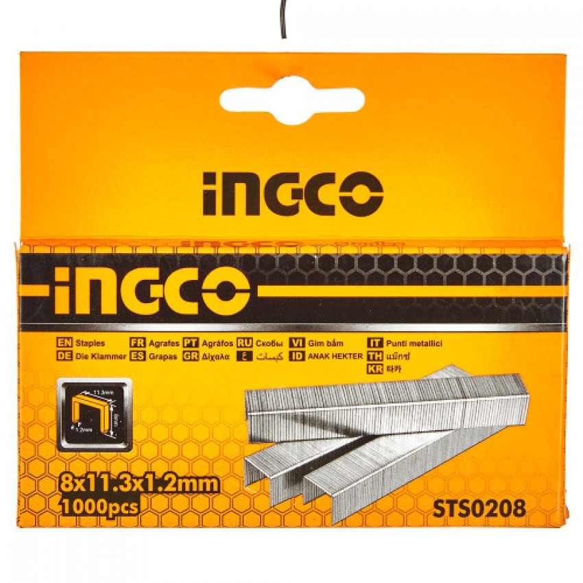 Скоби для степлера тип-140 8х1, 2 мм 1000 шт. INGCO-STS0208