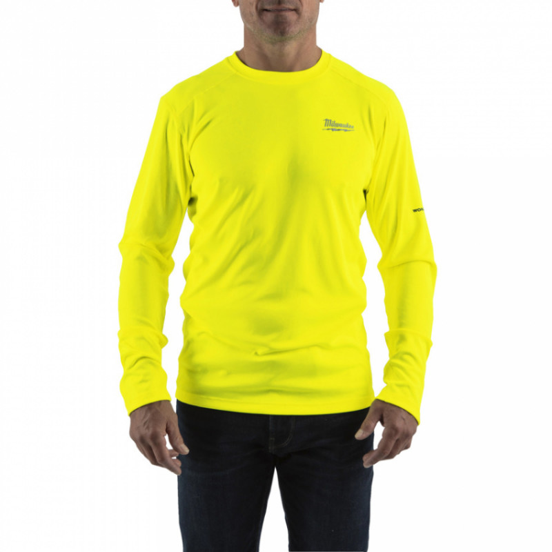 Футболка MILWAUKEE, WWLSYL-XL дихаюча з довгим рукавом, жовта, (розмір XL)-4932493091