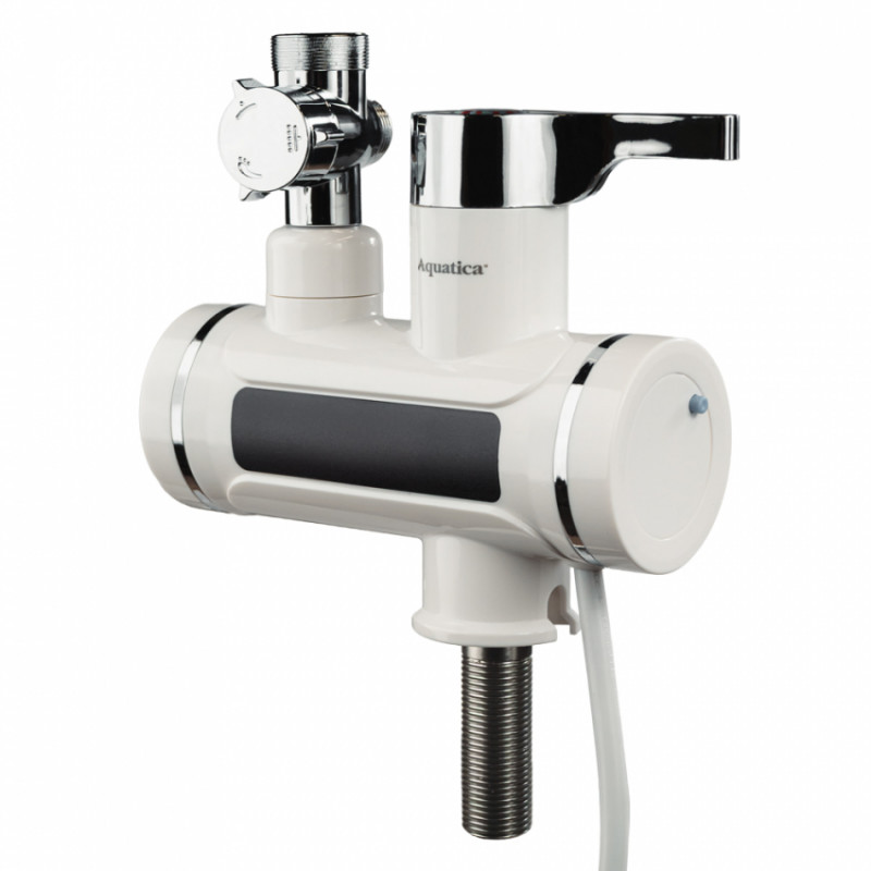Кран-водонагрівач проточний s92 3.3кВт для ванни вилив вухо на гайці з дисплеєм і термостатом AQUATICA (9792203)-9792203
