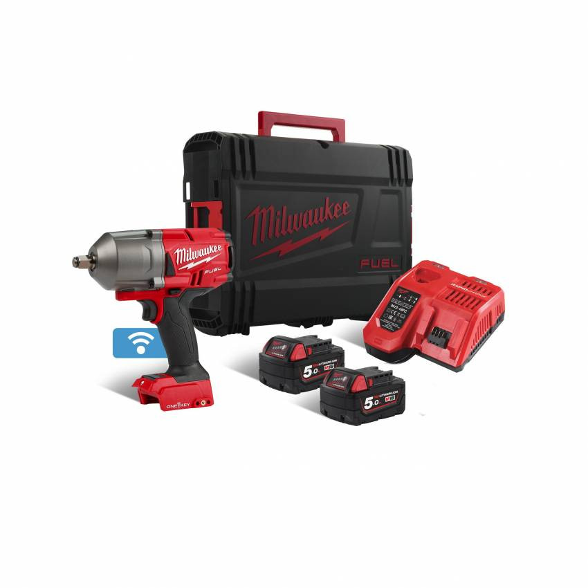 Гайковерт акумуляторний 1/2" MILWAUKEE, M18 ONEFHIWF12-502X, 1898Нм ( заряд.пр.,2 акум.X5Ач, HDкейс)-4933459727