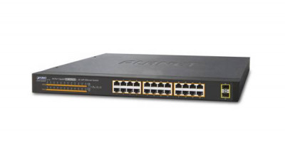 Гігабітний комутатор 2 рівня Planet GSW-2620HP (24-Port 10/100/1000Mbps 802.3at PoE)-[articul]