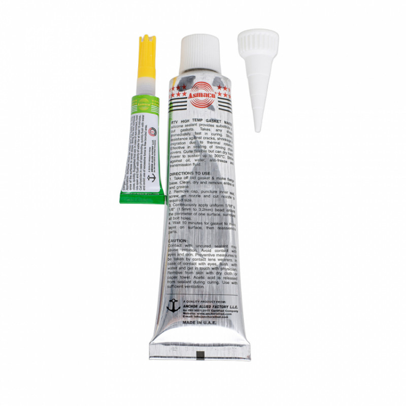 Герметик силіконовий RTV формувач прокладок високотемпературний +300°С червоний 85г ОАЕ ASMACO (6371221)-6371221