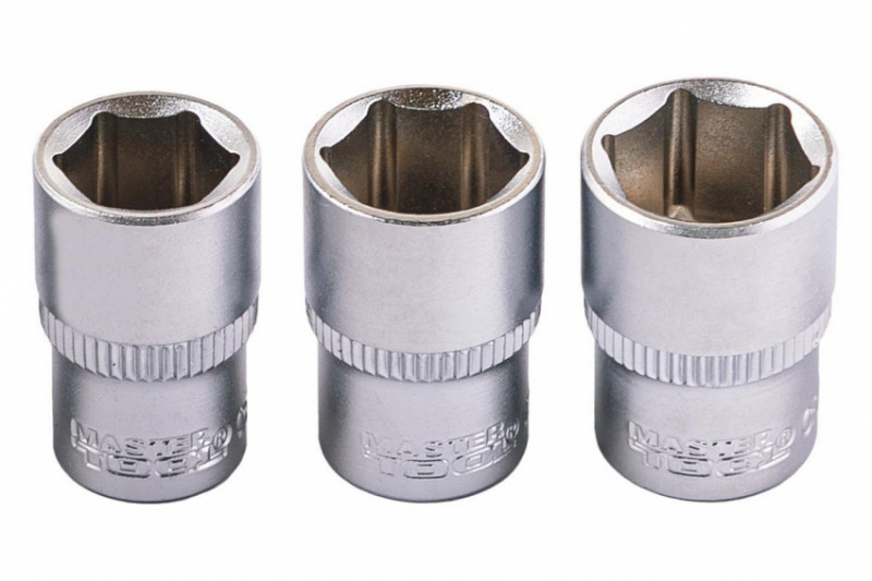 Набір насадок торцевих MASTERTOOL PROFI CrV 1/4" 4-13 мм тріскачка що подовжується 72Т 45 шт металевий кейс 78-2045-78-2045