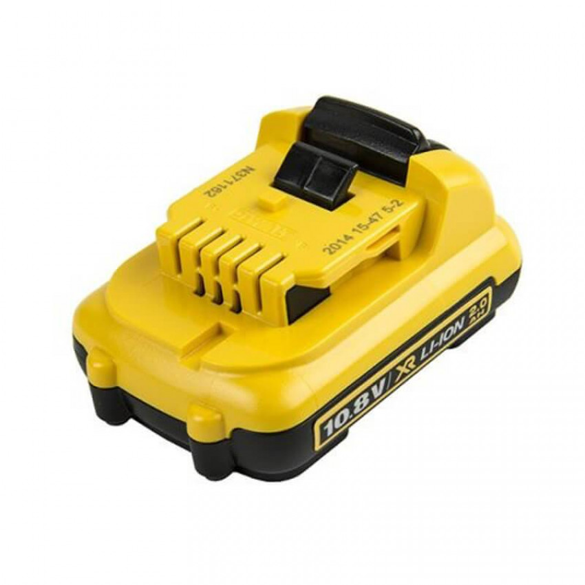 Дриль-шуруповерт акумуляторний DeWALT DCD710D2, ненаголошений, XR Li-Ion 10.8 В, 2 Ач, 24 Нм, 400-1500 об/хв, патрон 10 мм швидкозатискний, кількість швидкостей - 2, вага 1.1 кг, 2 ак-DCD710D2