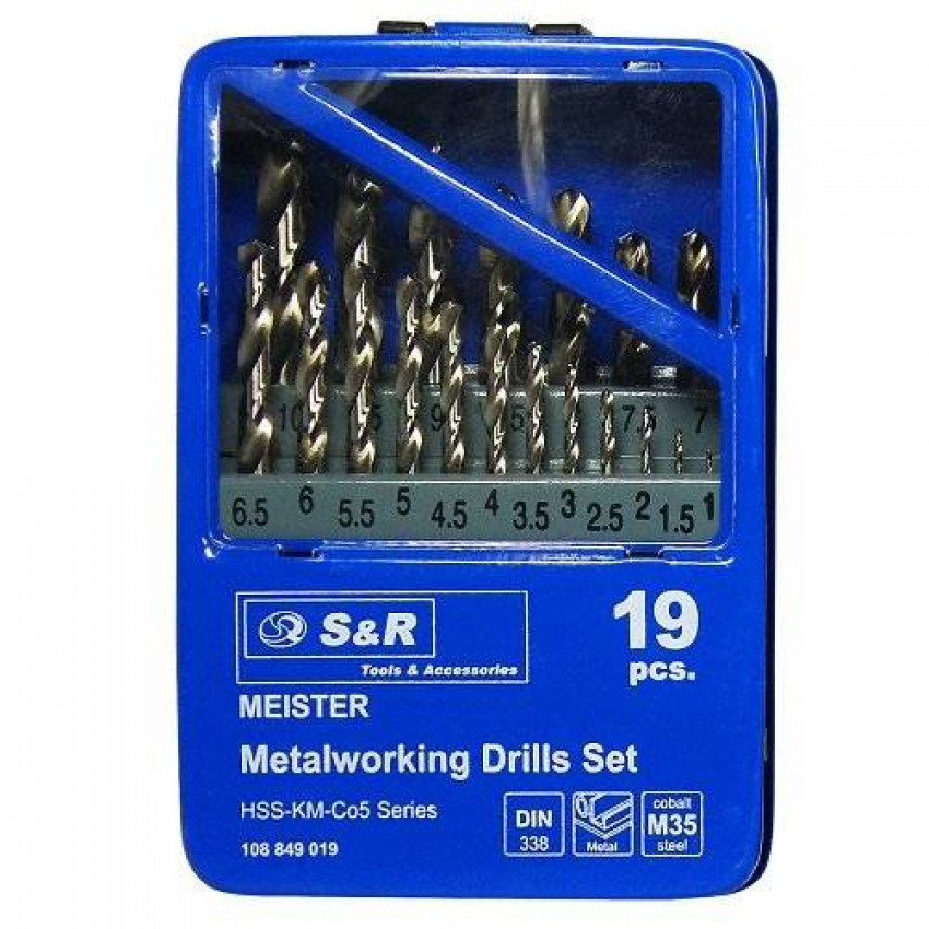 Набір свердел по металу S & R Meister Co 19 шт.-108849019