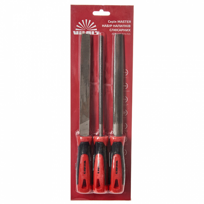 Набір напилків слюсарних 200 мм, 3 шт. Vitals Master-195705