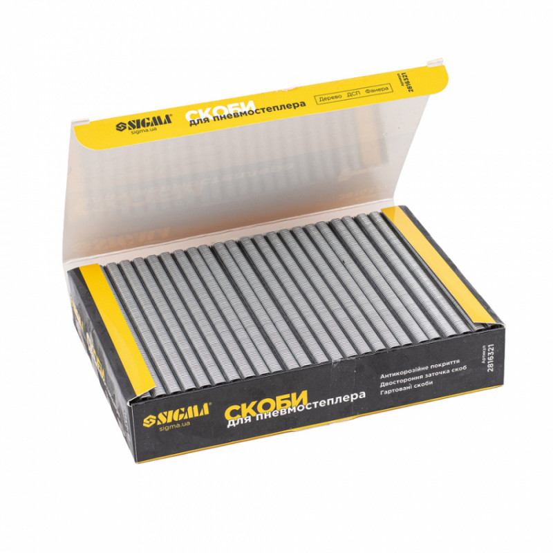 Скоби 32*5.8мм для пневмостеплера 5000шт Sigma (2816321)-2816321