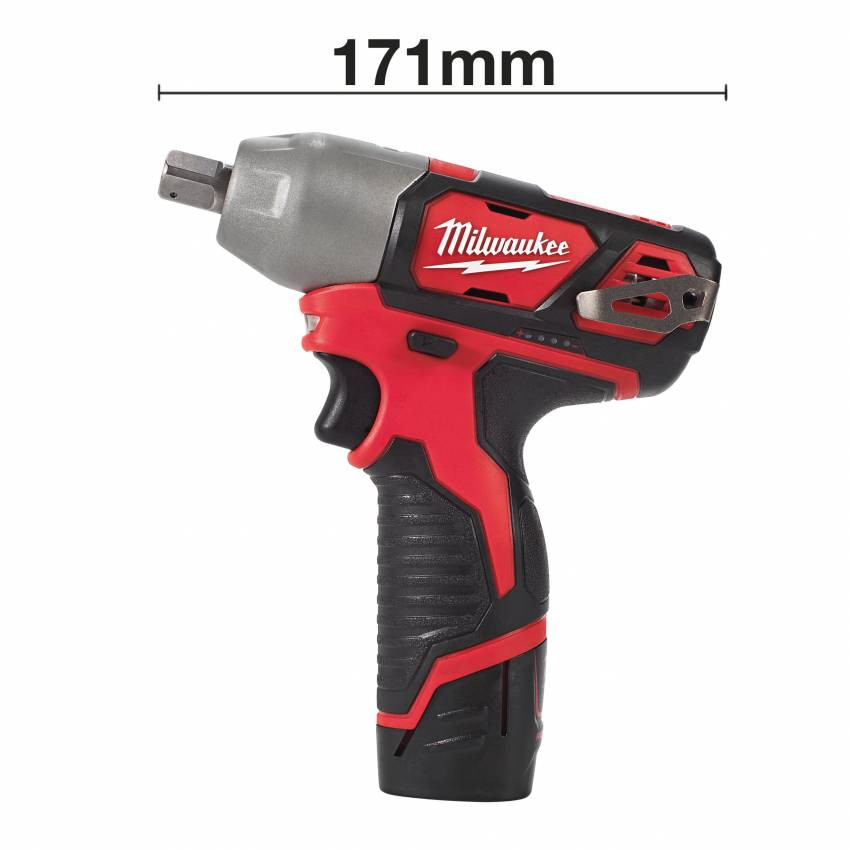Гайкокрут акумуляторний 1/2" MILWAUKEE, M12 BIW12-202C, 138Нм, ( зар.пристрій, 2 акум.Х 2Ач, кейс)-4933447133
