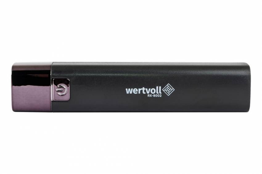 Ліхтар WERTVOLL 3 режими LED Li-ion 1200 mAh/t 7000 K/80 lum powerbank ABS 122х25 мм BLACK RX-8002-RX-8002