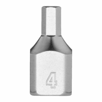 Головка торцева хромована 1/4'' MILWAUKEE укорочена з бітою Hex, 4мм-[articul]