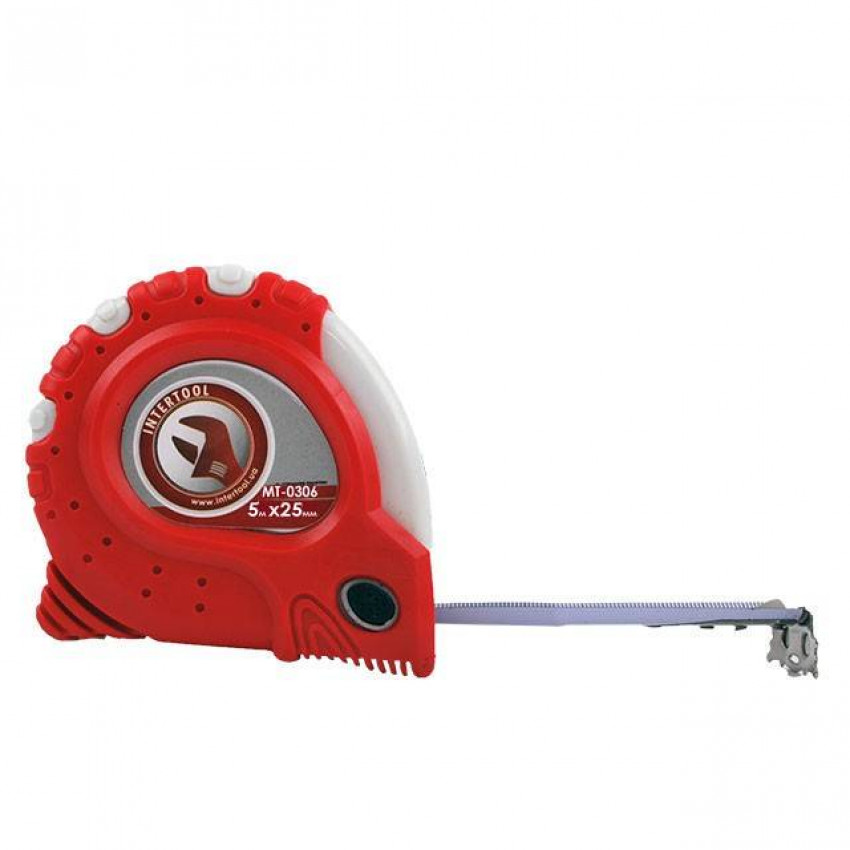 Рулетка з фіксатором 5м * 25мм "Супер Магніт" INTERTOOL MT-0306-MT-0306