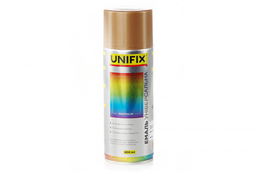 Емаль акрилова універсальна RAL 1036 Золото гл., 400мл UNIFIX-941034