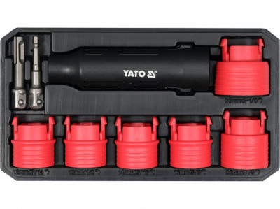 Насадки для очищення гвинтів і шпильок YATO з квадратами 1/2&quot; 6-гран. і SDS+ тримачі, компл. 9 елем.-[articul]