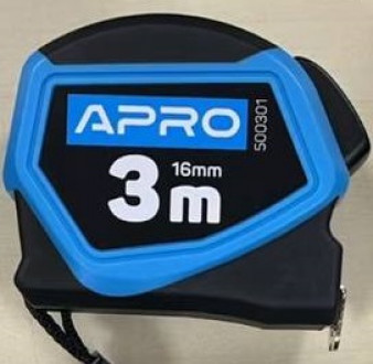 Рулетка обгумована з автостопом 3 м х 16 мм APRO  (APRO)-[articul]